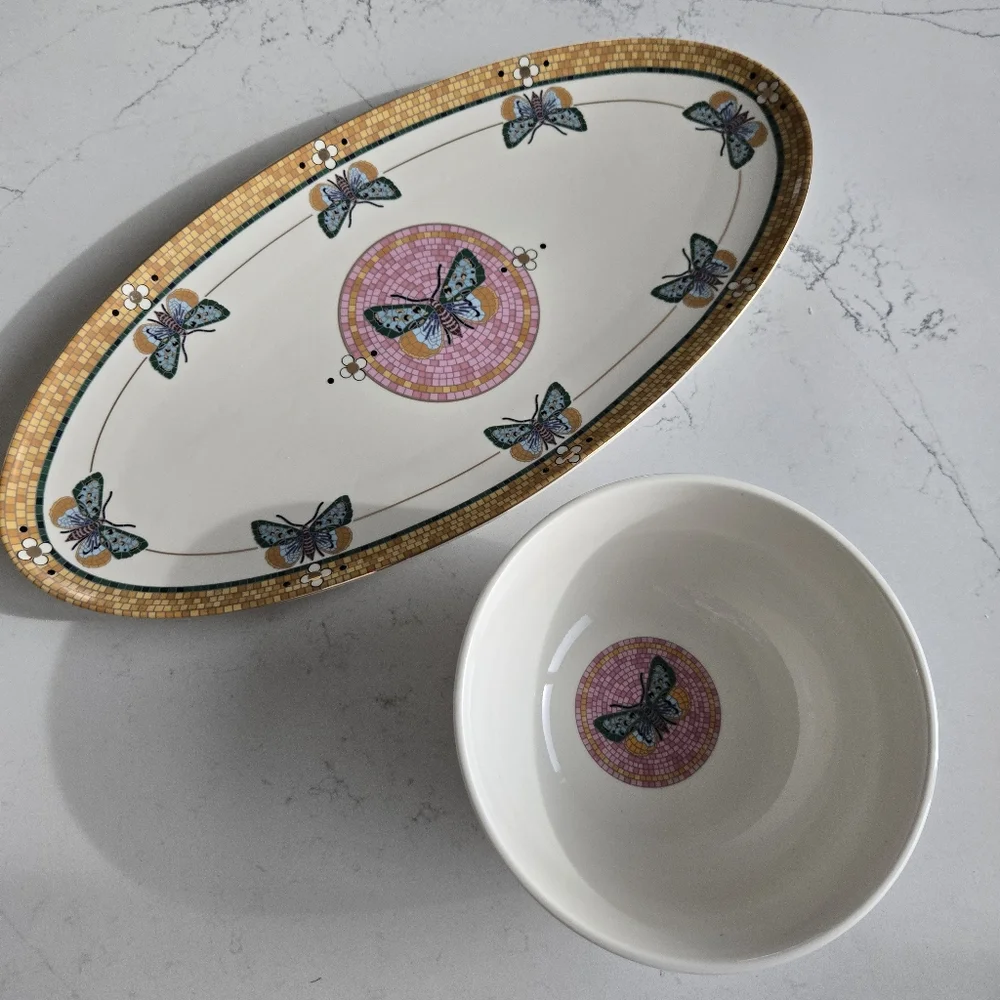 Anthropologie Bistro Butterfly Oval Platter - Picture 10 of 12
